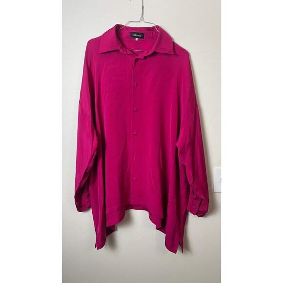 Eskandar Size (1) Heavy Weight Silk Classic Collar BLOUSE